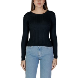 Textil Mulher camisolas Vila Vimullie L/S O-Neck Rib Knit Top/Pb 14103412 Preto
