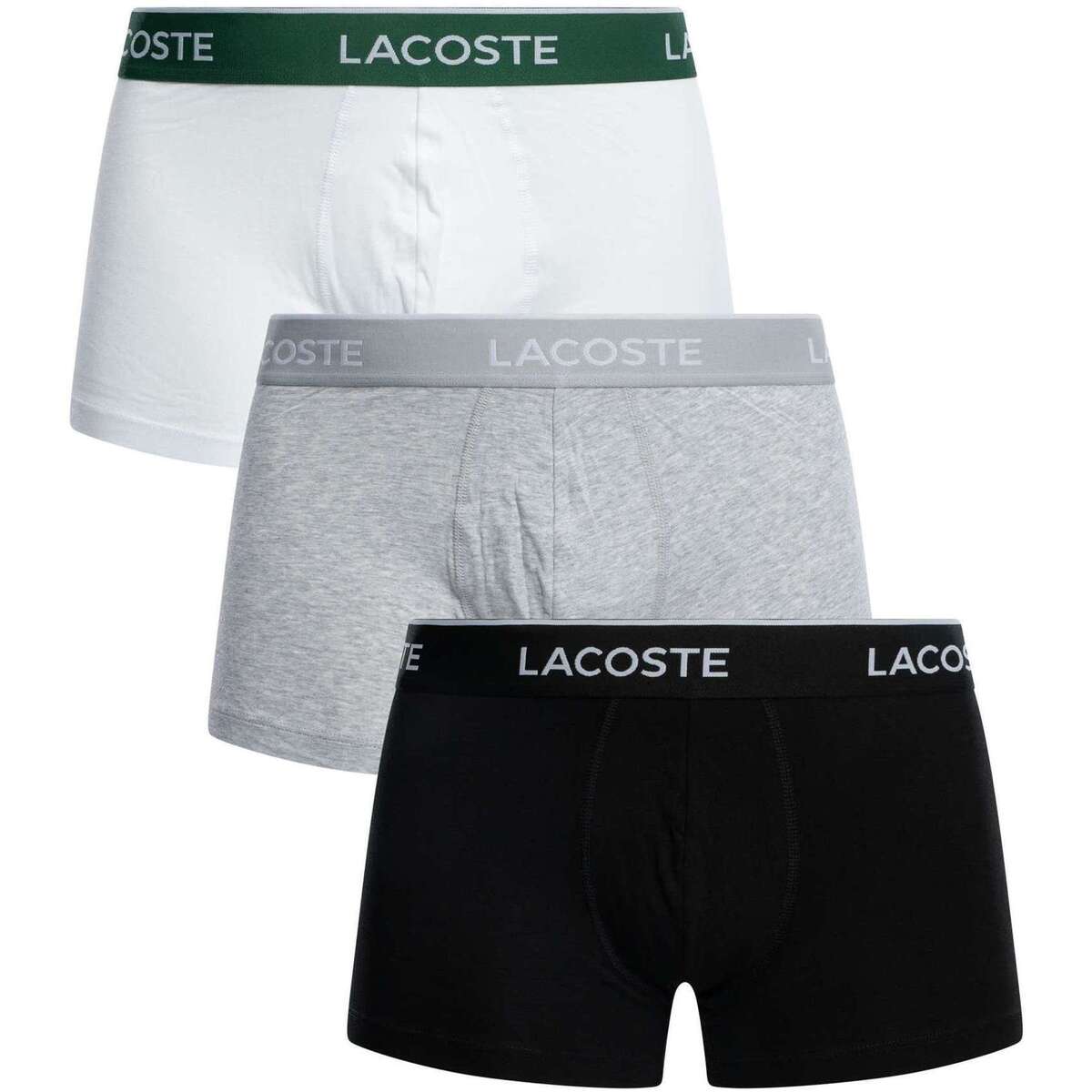 Roupa de interior Homem Boxer Lacoste 3 packs de calções elásticos de algodão Multicolor