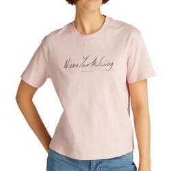 Textil Mulher T-shirts e Pólos Calvin Klein Jeans  Rosa
