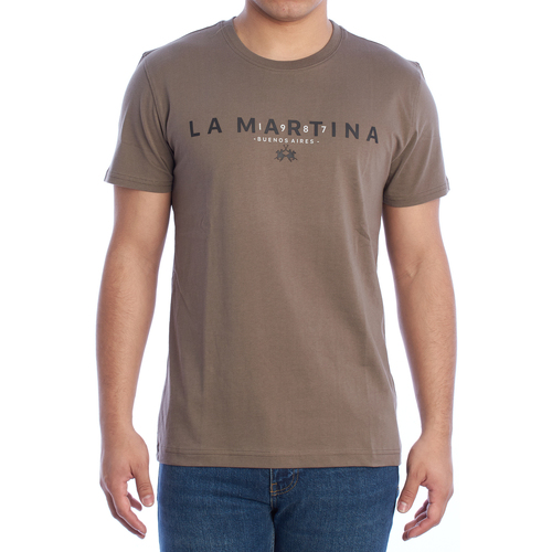 Textil Homem T-Shirt mangas curtas La Martina YMR005-JS206-04193 Castanho