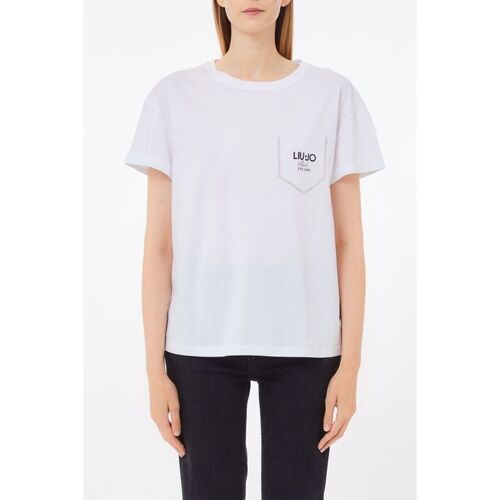 Textil Mulher T-shirts e Pólos Liu Jo WA5145 J4893-M9446 Branco