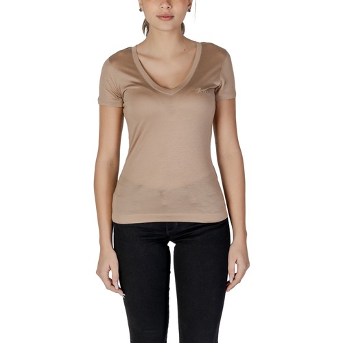 Textil Mulher T-Shirt mangas curtas Guess VN SS LIGHT BASIC W5GP31 KCSX2 Bege