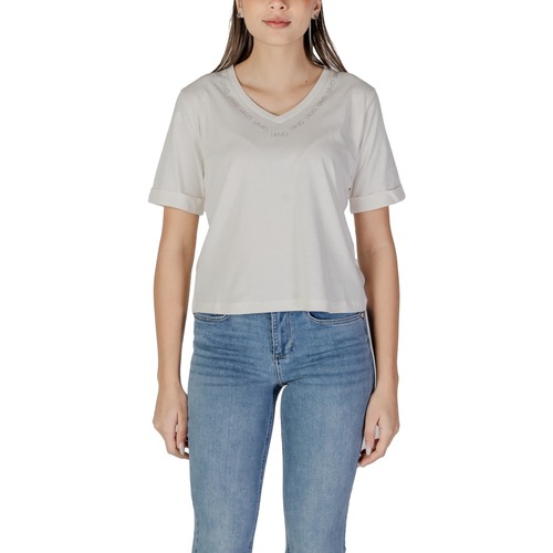 Textil Mulher T-Shirt mangas curtas Liu Jo ECS MODA M/C TA5175JS923 Branco