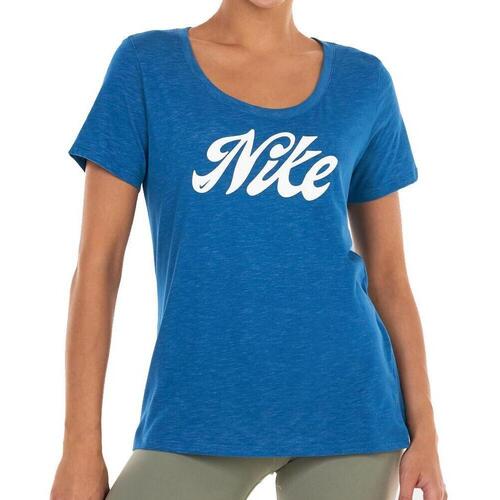Textil Mulher T-shirts e Pólos Nike  Azul