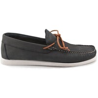 Sapatos Homem Mocassins Casual Mocassins em pele azul da Marinho