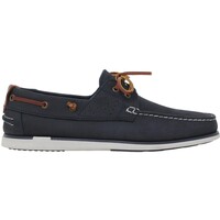 Sapatos Homem Sapato de vela Casual Sapatos de barco em pele azul da Marinho