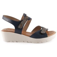 Sapatos Mulher Sandálias Pie De Angel Sandálias de cunha em pele azul da Marinho