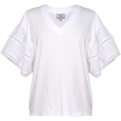 Textil Mulher T-Shirt mangas curtas Woolrich LAKESIDE T-SHIRT Branco