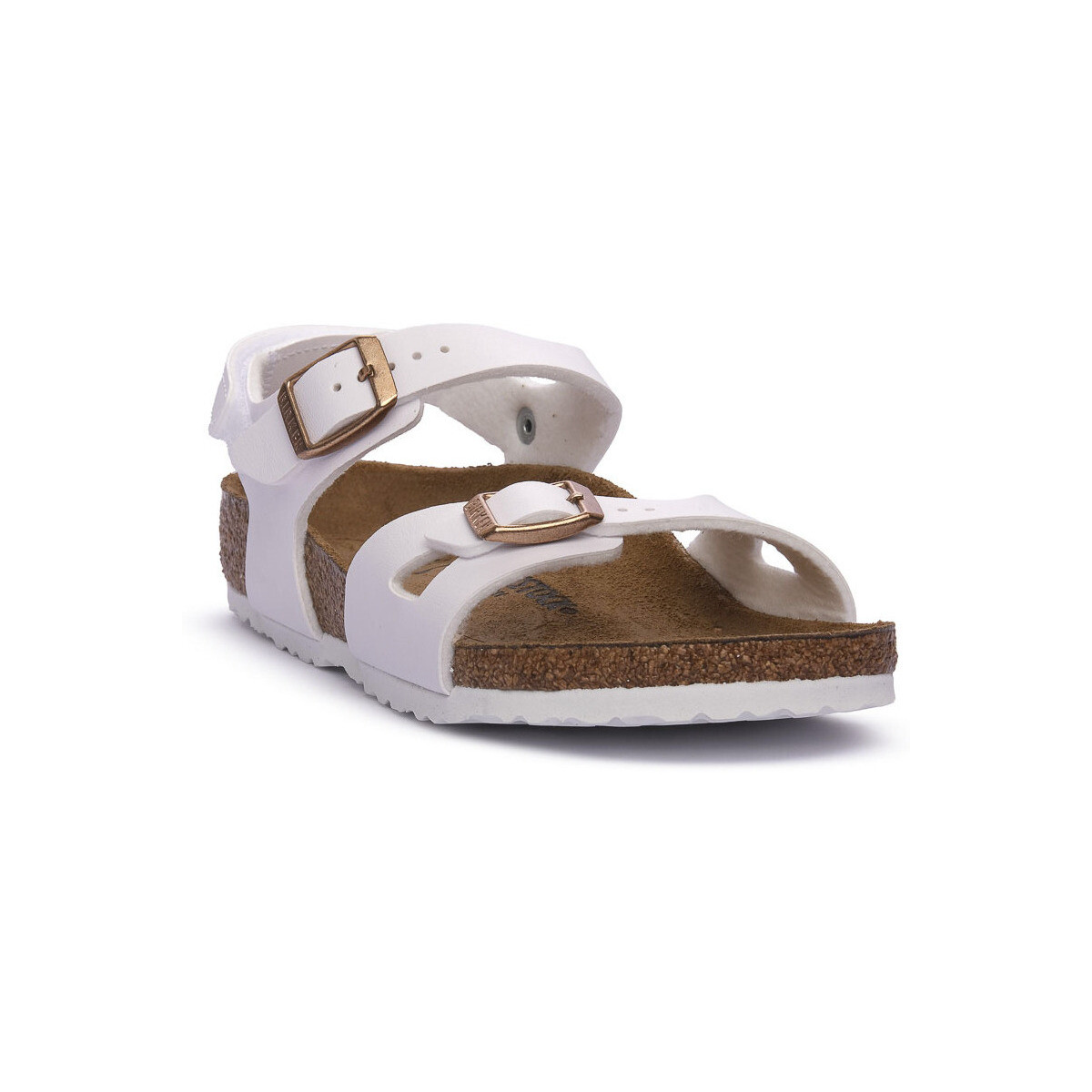Sapatos Rapaz Sandálias BIRKENSTOCK RIO HL KIDS WHITE CALZ S Branco