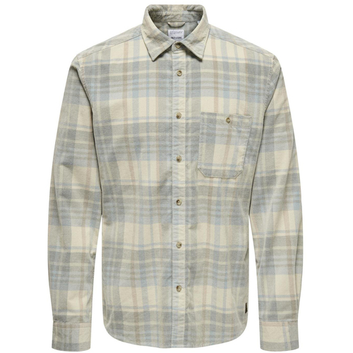Textil Mulher camisas Only & Sons  Nelson Yarn Dye Corduroy Bege