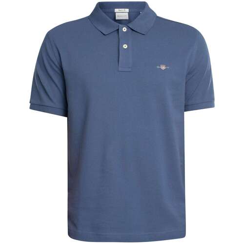 Textil Homem Polos mangas curta Gant Camisola pólo regular Shield Pique Azul