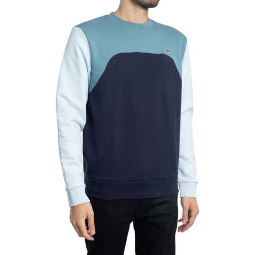 Lacoste Camisola de malha de algodão com blocos de cores Azul