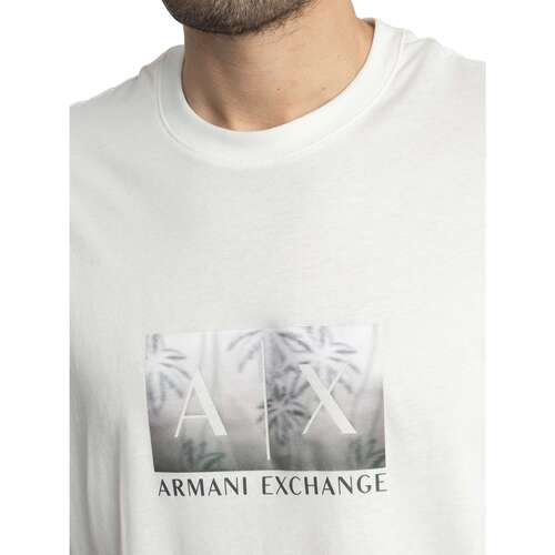 EAX T-Shirt com logótipo da caixa Branco
