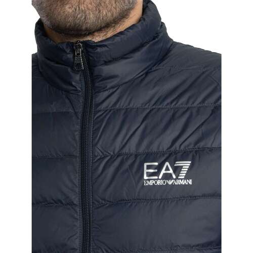 Emporio Armani EA7 Colete leve com logótipo no peito Azul