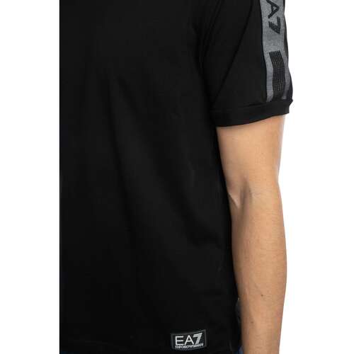 Emporio Armani EA7 T-shirt com riscas nos ombros Preto