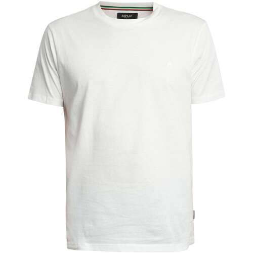 Textil Homem T-Shirt mangas curtas Replay T-Shirt com logótipo no peito Branco