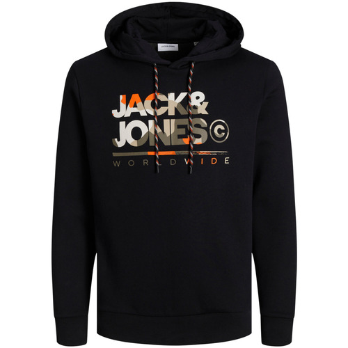 Textil Homem camisolas Jack & Jones Luke Sweat Hood Preto
