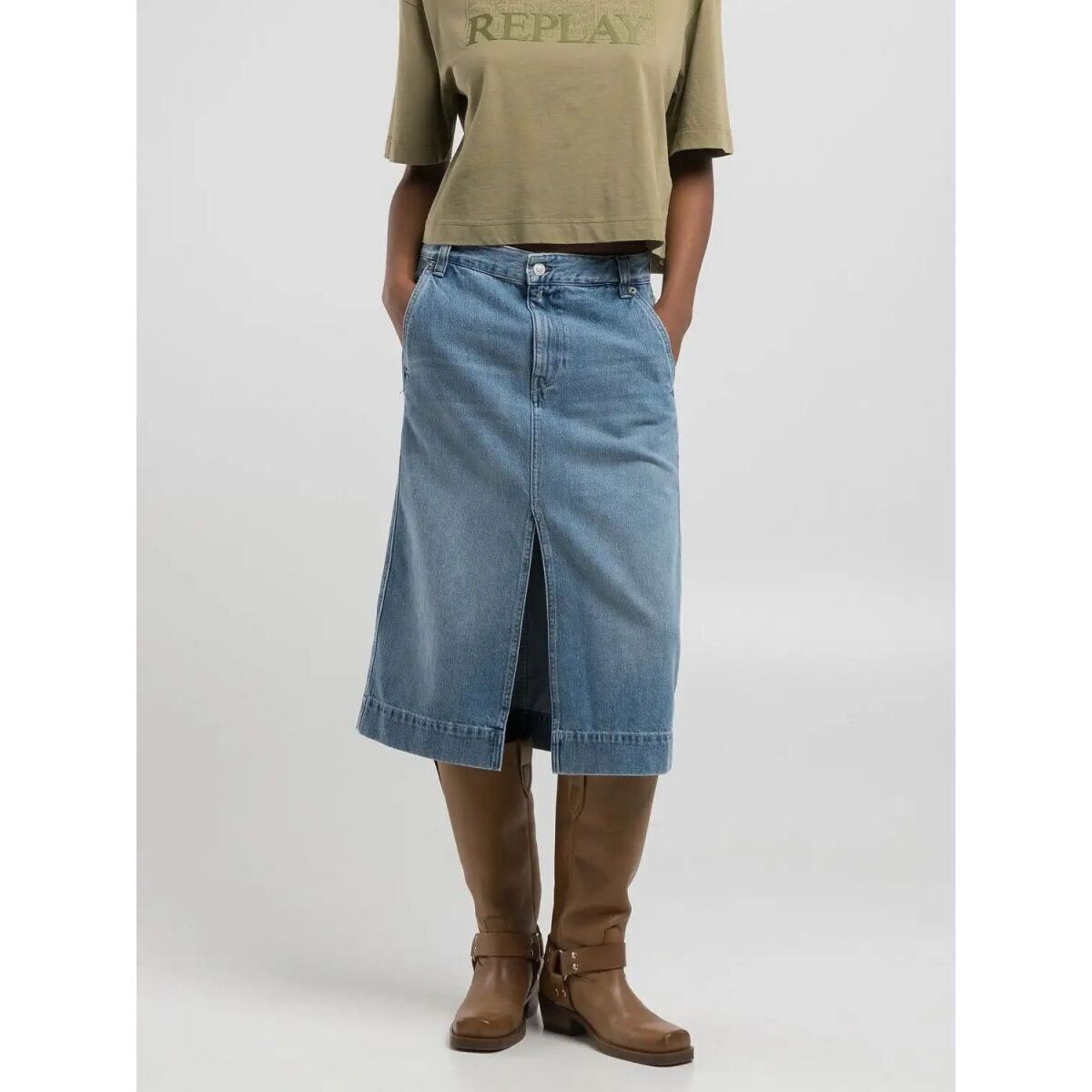 Textil Mulher Saias Replay W9927 800-81C Azul