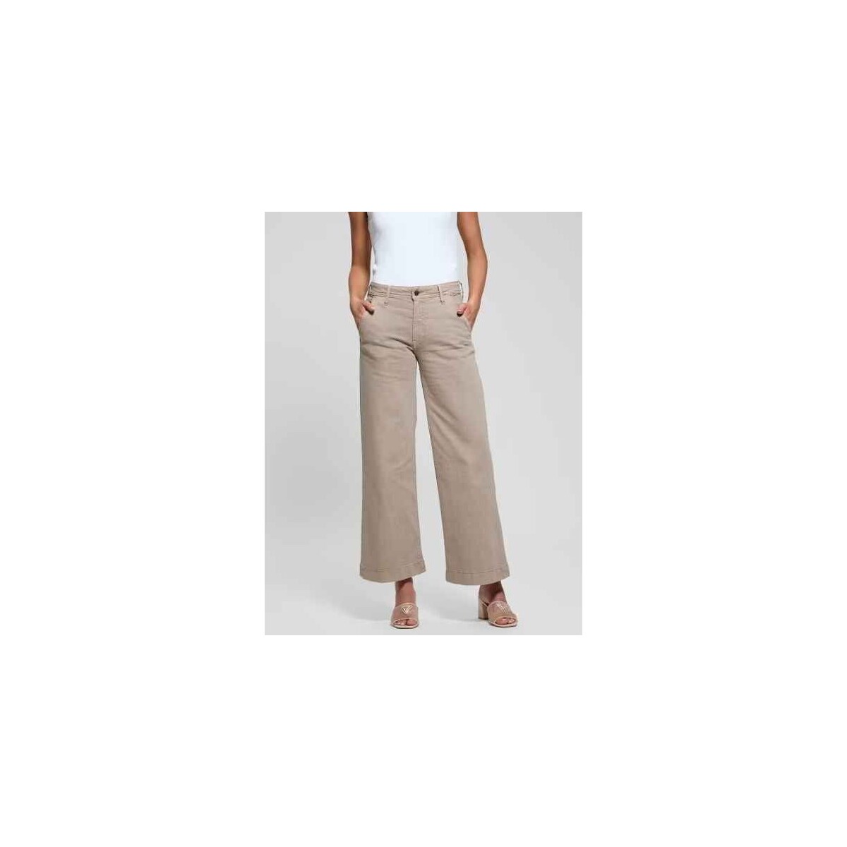 Textil Mulher Calças de ganga Guess ZOYA W5RA1L WFXVA-A10L Bege