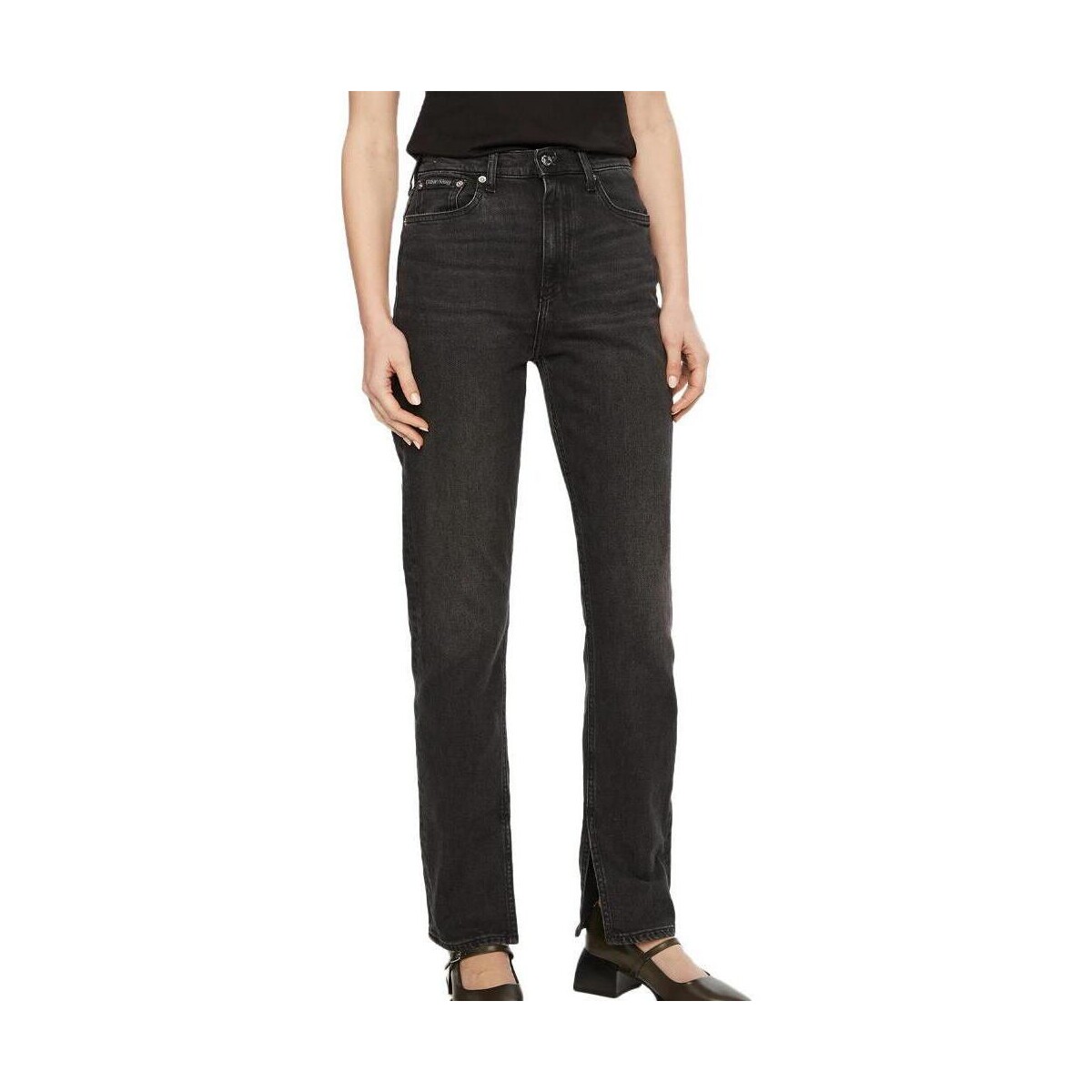 Textil Mulher Calças de ganga slim Calvin Klein Jeans  Cinza