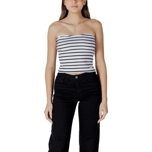 Textil Mulher Tops / Blusas Calvin Klein Jeans WOVEN LABEL RIB J20J225310 Branco
