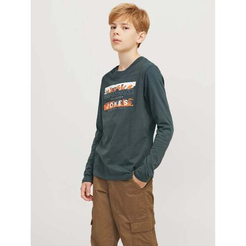 Textil T-shirt mangas compridas Jack & Jones  Verde
