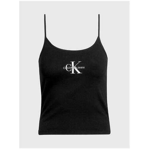 Textil Mulher T-shirts e Pólos Calvin Klein Jeans J20J223105-BEH-2-31 Preto
