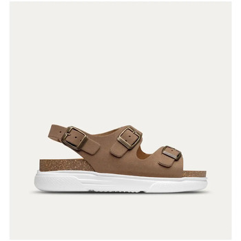 Sapatos Mulher Sandálias Feliz Caminar Sandálias Bioecological em cinzento com fivelas Cáqui