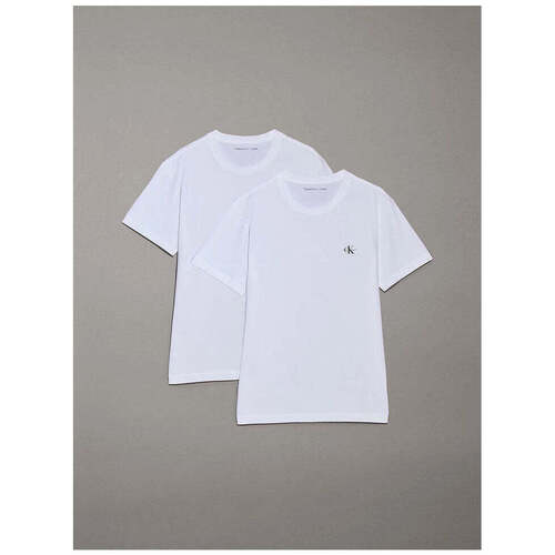 Textil Homem T-shirts e Pólos Calvin Klein Jeans J30J320199-0K4-1-1 Branco