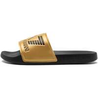 Sapatos Homem chinelos Ea7 Emporio Armani Visibility Logo Slides Shiny Gold/Black Gold