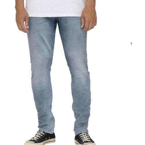 Textil Homem Calças de ganga slim Only & Sons   Azul