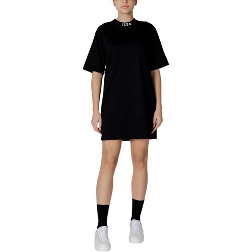 Textil Mulher Vestidos curtos Icon LOGO GRANDE ICDS2S5I003 Preto