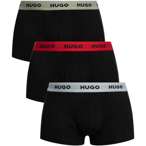 Roupa de interior Homem Boxer BOSS 3 packs de calções elásticos de algodão Preto