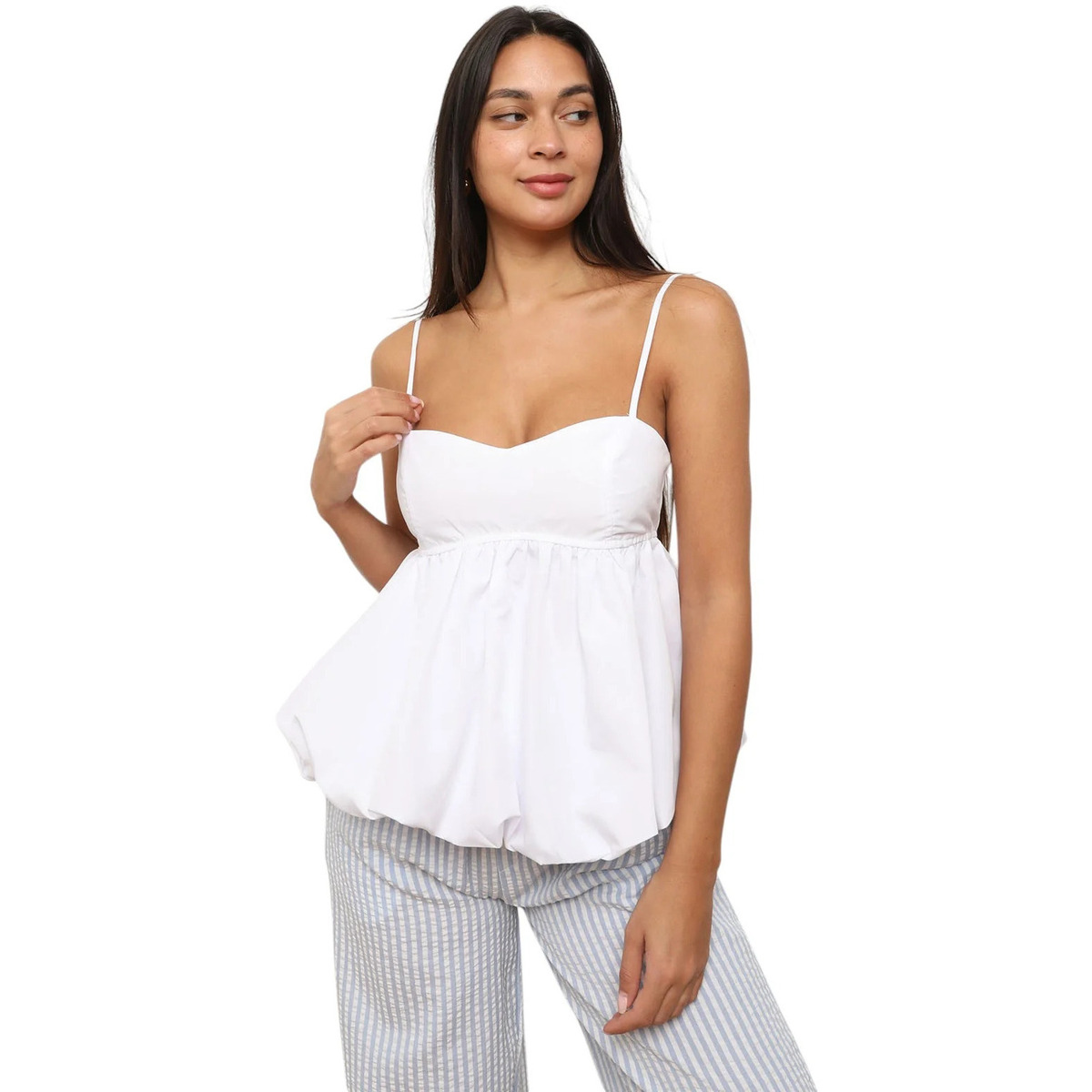 Textil Mulher Tops / Blusas La Modeuse 74051_P175138 Branco