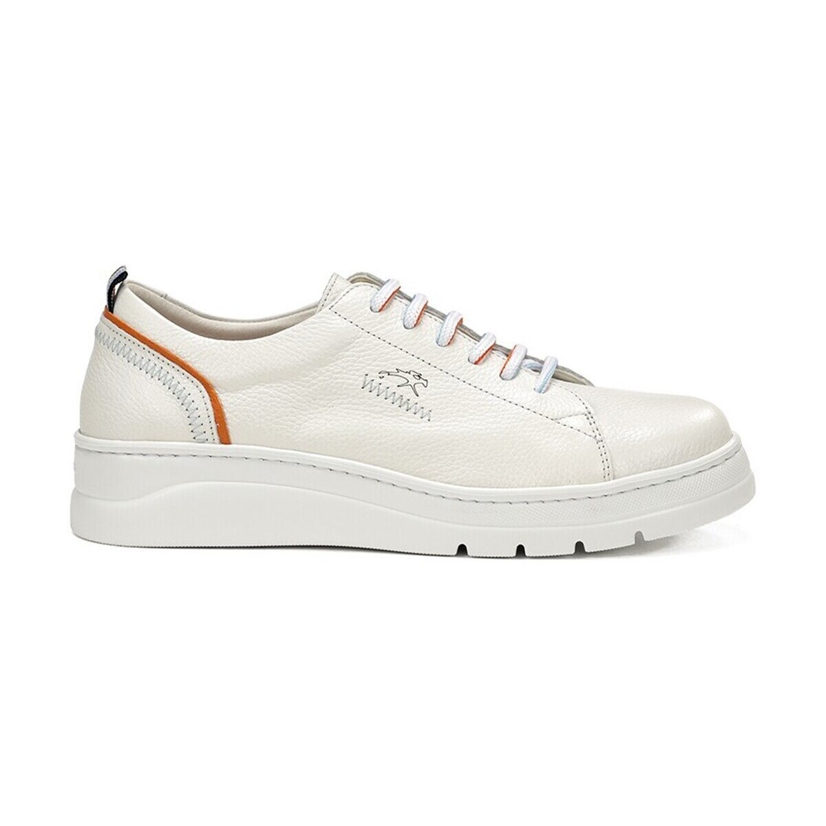 Sapatos Mulher Sapatilhas Fluchos ZAPATILLAS DE ESTILO CASUAL EN PIEL BLANCO  POMPAS F1422 Bege