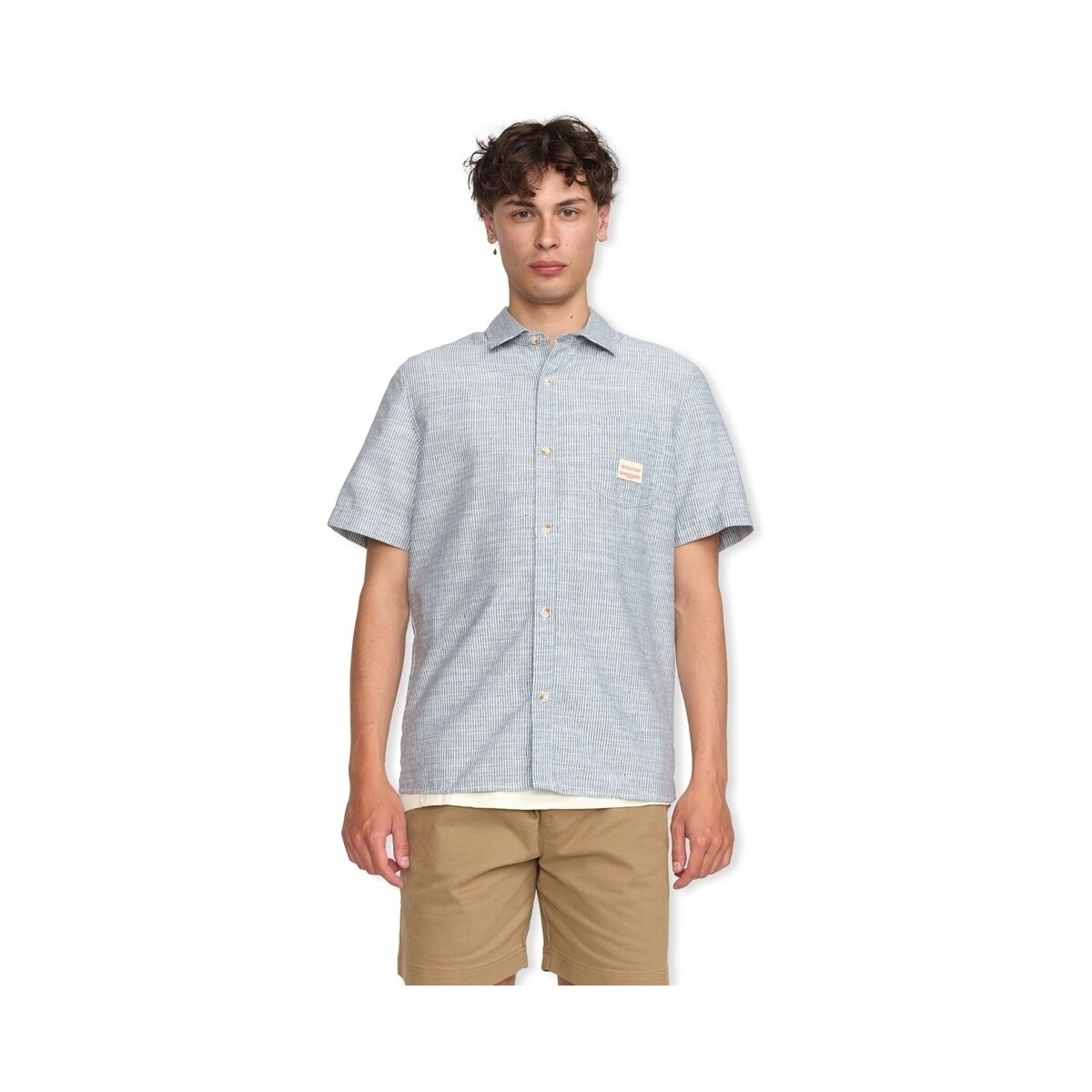 Textil Homem Camisas mangas comprida Rvlt Revolution Camisa Loose 3180 - Blue Azul