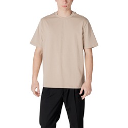 Textil Homem Polos mangas compridas Antony Morato RELAXED FIT WITH MATT PLASTIC PRINT MMKS02487-FA100239 Bege