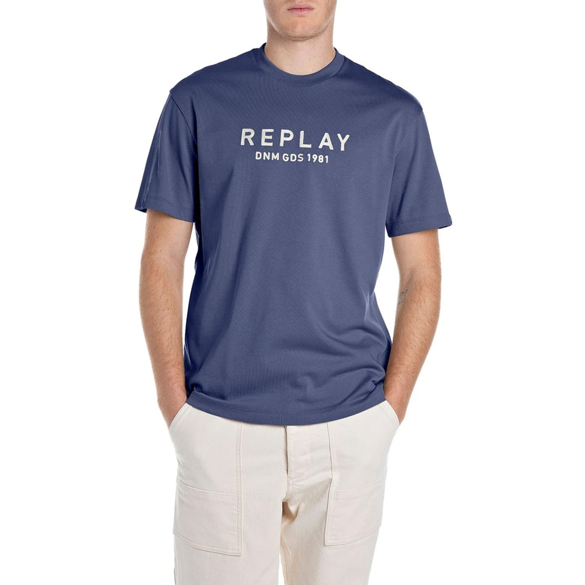 Textil Homem T-shirts e Pólos Replay  Azul