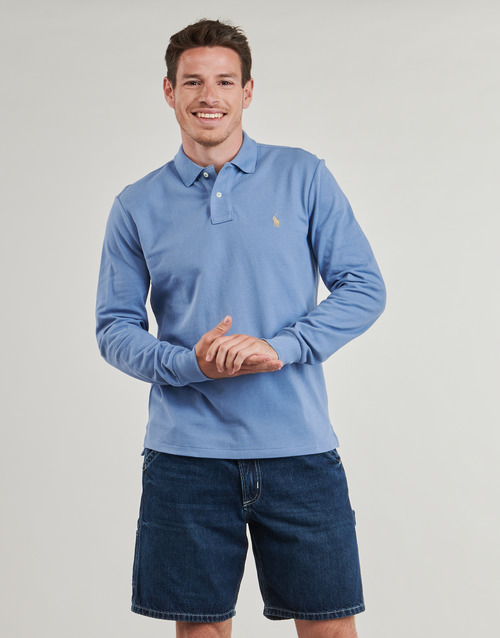 Polo Ralph Lauren POLO COUPE DROITE EN COTON BASIC MESH Azul / Azul