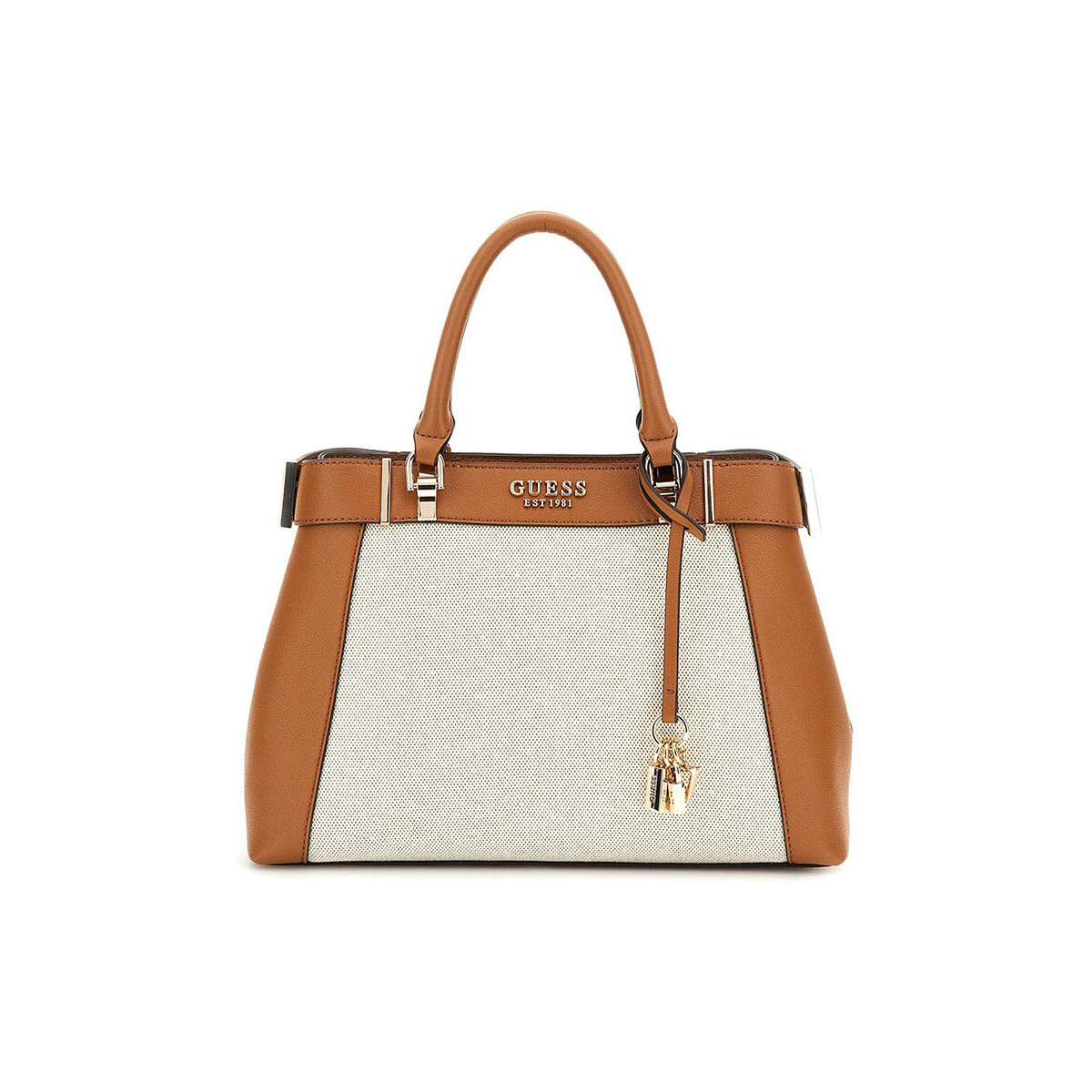 Malas Mulher Bolsa de mão Guess Anadela Bags 3 Compartment Satchel Castanho