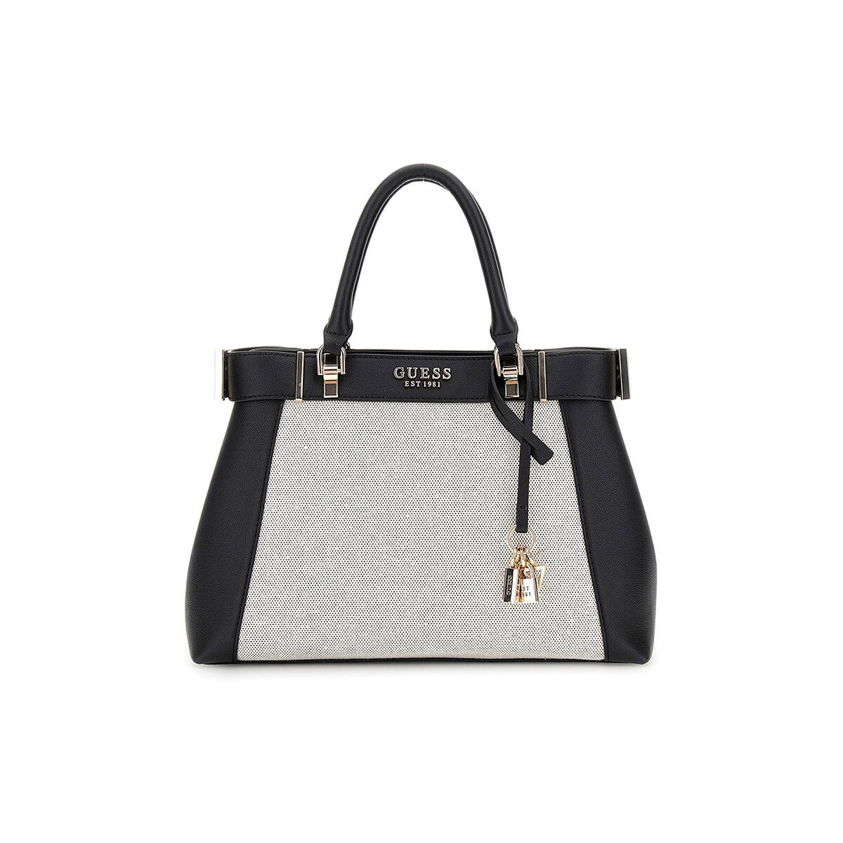 Malas Mulher Bolsa de mão Guess Anadela Bags 3 Compartment Satchel Preto