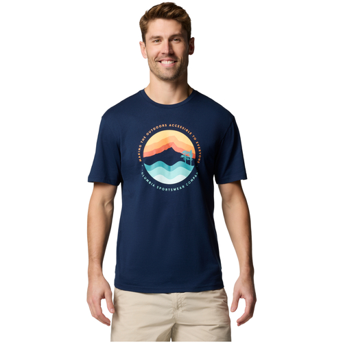 Textil Homem T-Shirt mangas curtas Columbia Path Lake II Graphic Tee Azul