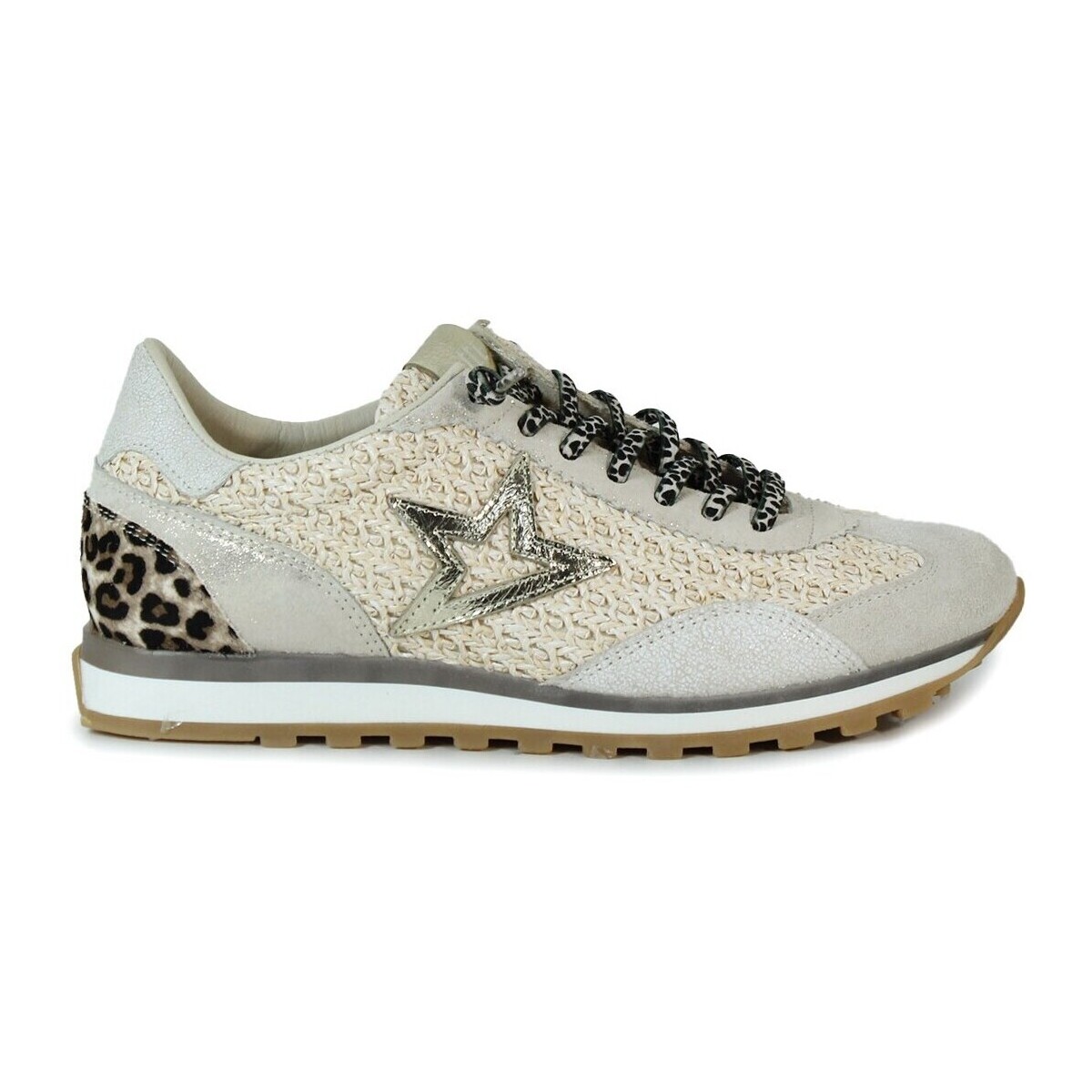 Sapatos Mulher Sapatilhas Cetti ZAPATILLAS DE CORDONES ELÁSTICOS  C-1259 B RAFIA DESERT Bege