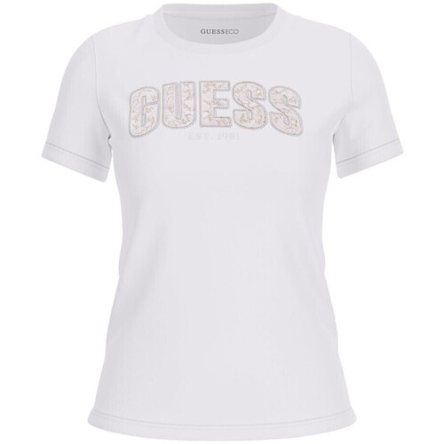 Textil Mulher T-shirts e Pólos Guess W5GI04 J1314 Branco