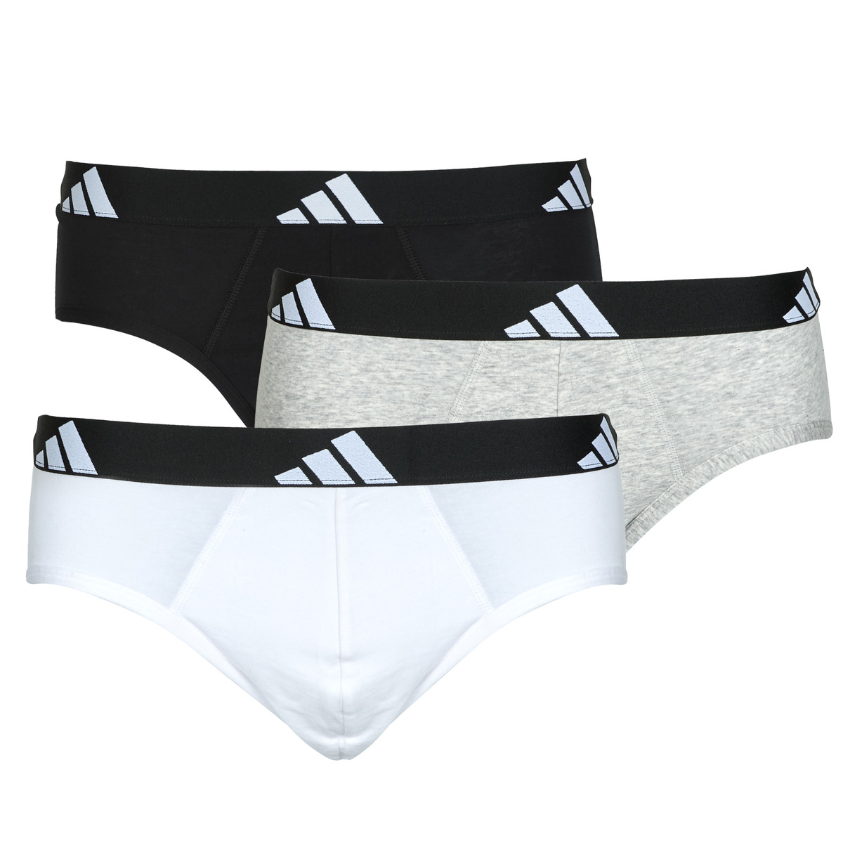 Roupa de interior Homem Cueca Adidas Sportswear ACTIVE FLEX COTTON Pack de 3 Branco / Cinza / Preto