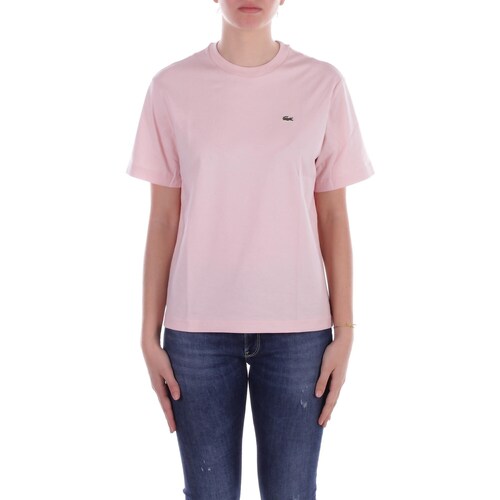 Textil Mulher T-Shirt mangas curtas Lacoste TF7215 Rosa