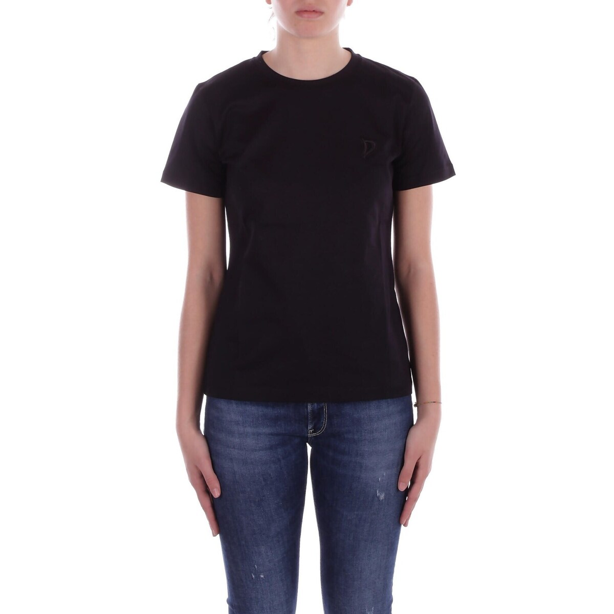 Textil Mulher T-Shirt mangas curtas Dondup S746JF0271DFZ4 Preto