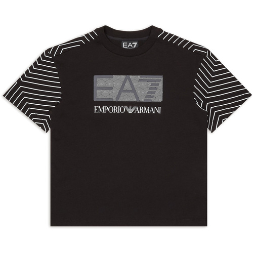 Textil Criança T-shirts e Pólos Emporio Armani EA7  Preto