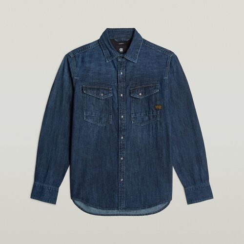 Textil Homem Camisas mangas comprida G-Star Raw D23616-D252 SLIM DENIM-G133 WORN IN DEEP SEA Preto