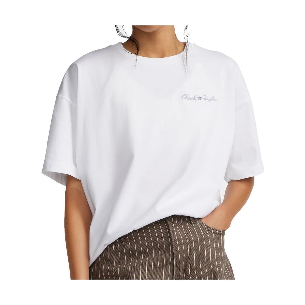 Textil Mulher T-shirts e Pólos Converse  Branco